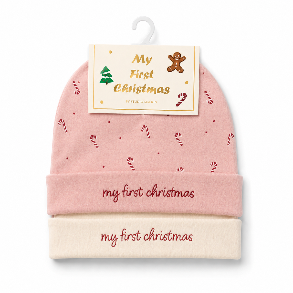 HAT 2-PACK REINDEER Pink