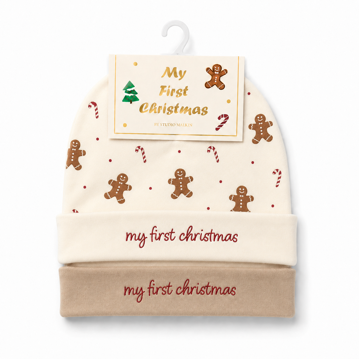 HAT 2-PACK REINDEER Gingerbread