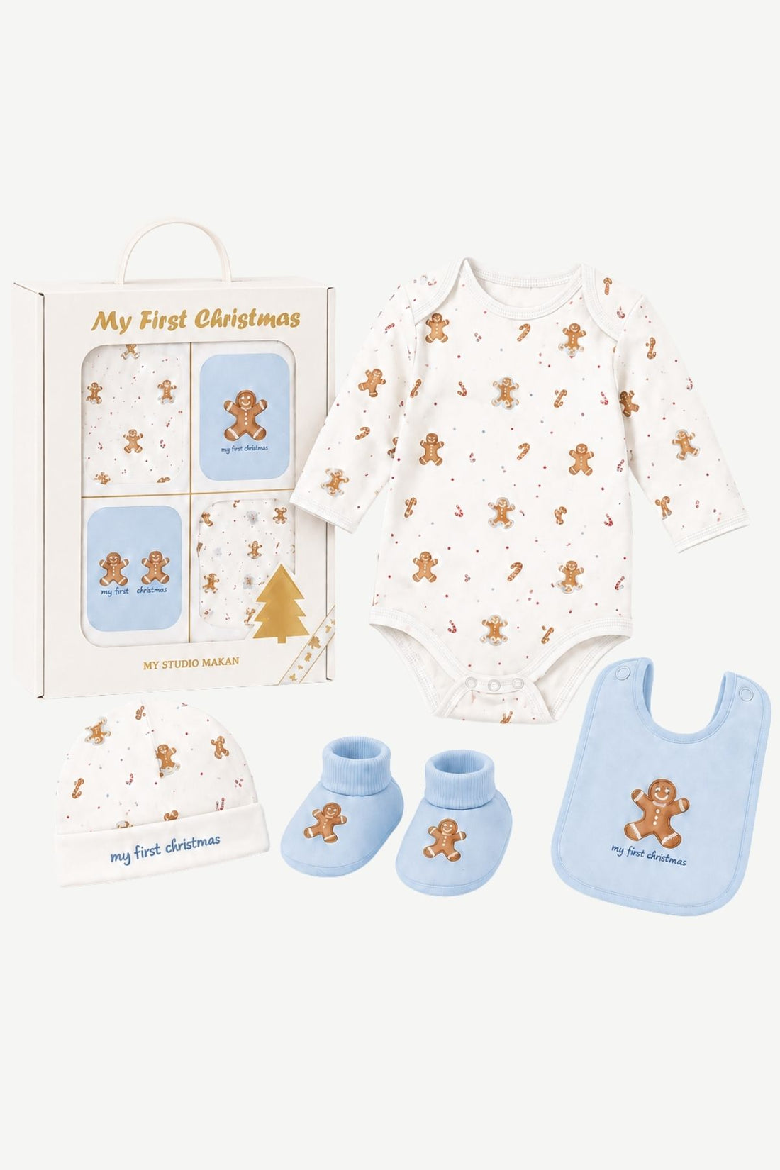 GIFTBOX REINDEER 4PC SET Blue