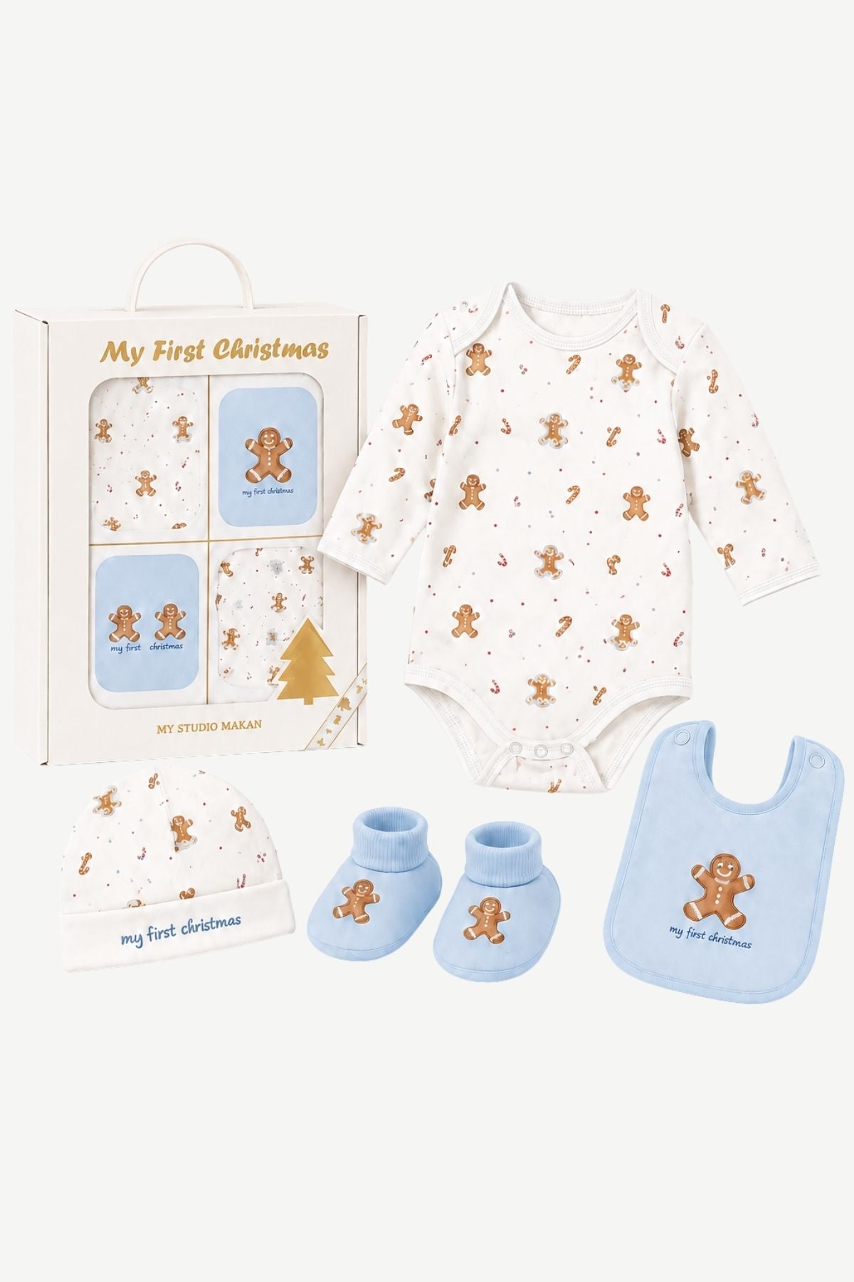 GIFTBOX REINDEER 4PC SET Blue