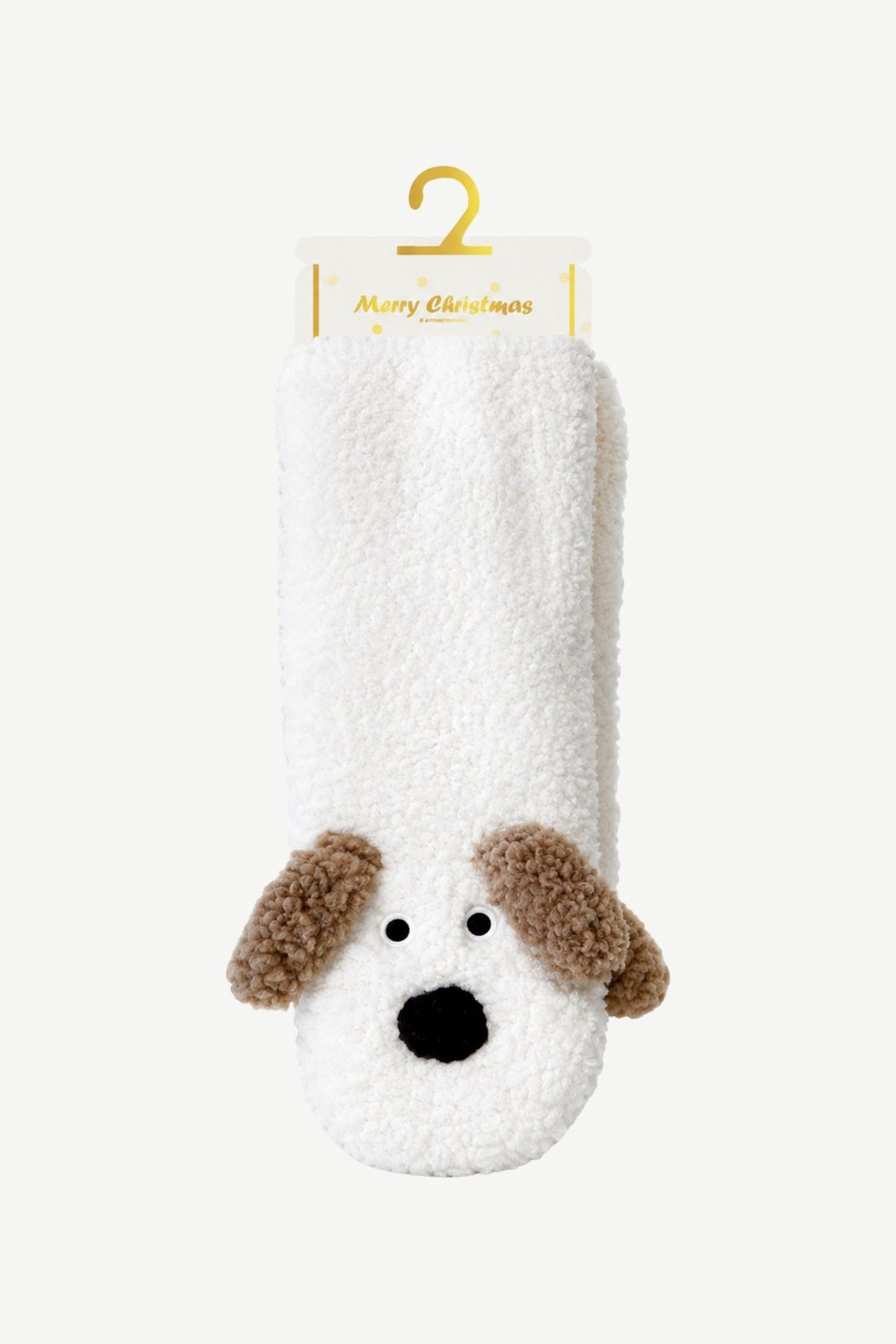 COMFY TEDDY SOCK DOG White