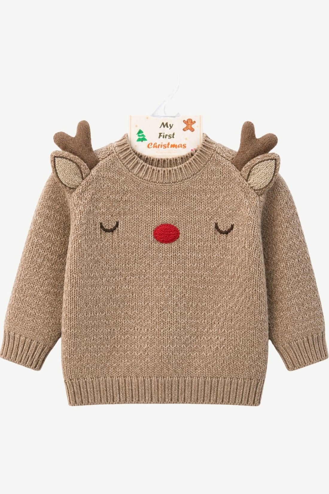KNITTED SWEATER DEER+HORN Sesam