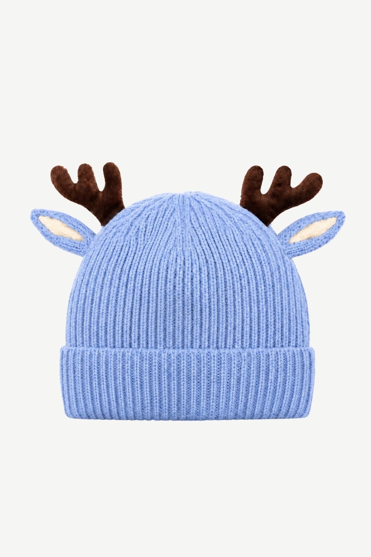 KNITTED BEANIE DEER RED Blue